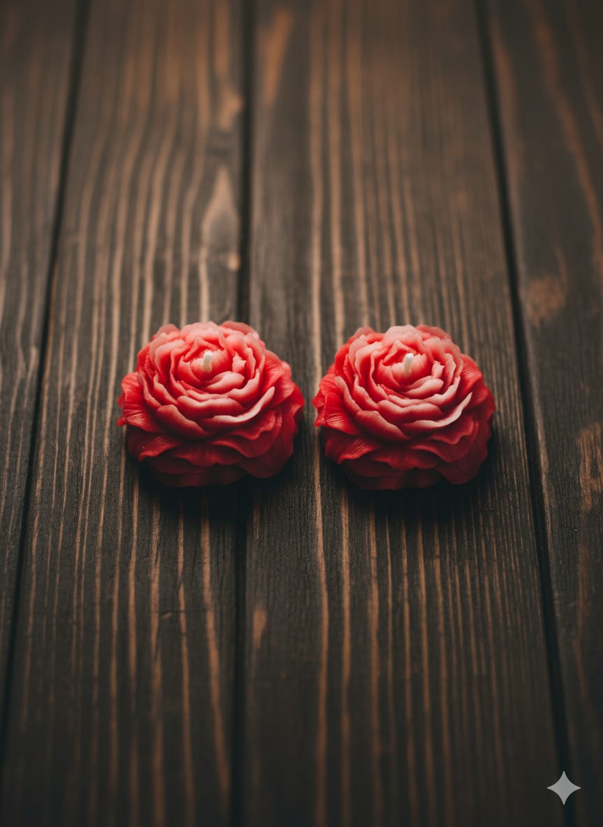 MaatiiRang Blossom Glow Rose Candles - Set of 2